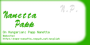 nanetta papp business card